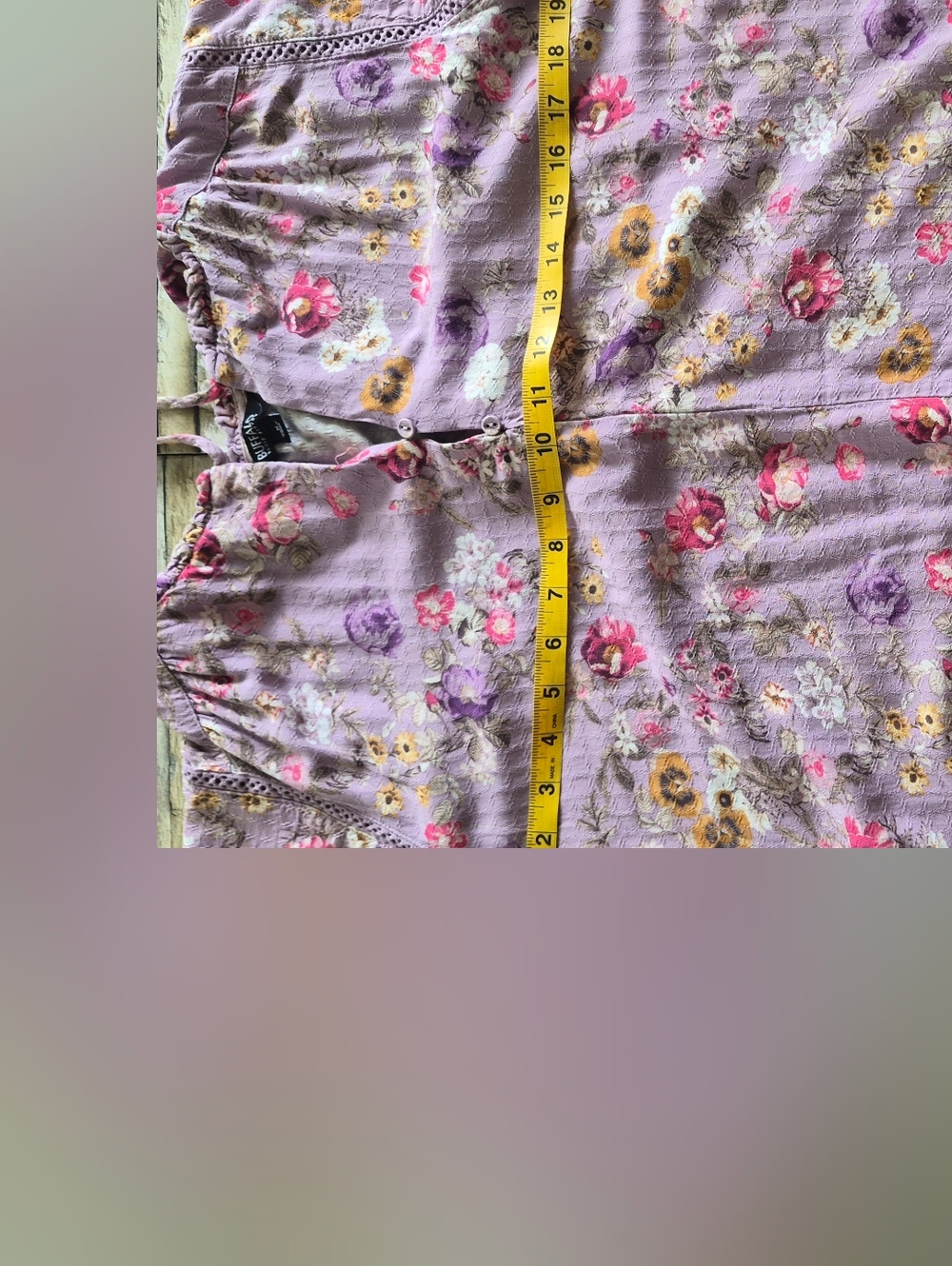 ​Buffalo Bitton Floral Viscose Boho Peasant Top Women's M Lavender Pink Summer - Picture 3 of 7